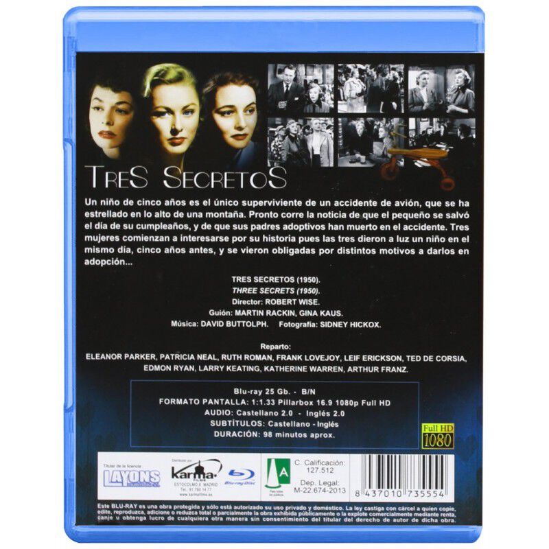 Tres Secretos (blu-ray) image number null