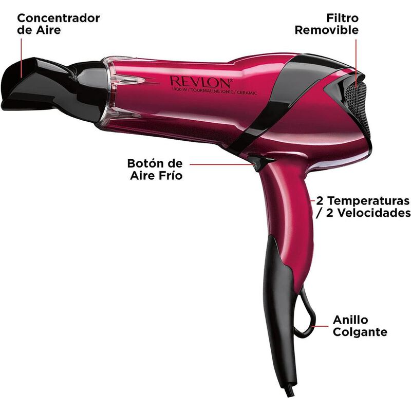 SECADORA CABELLO REVLON RVDR5105LA1N2 2 VEL CON... image number null