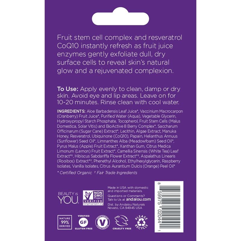 Mascarilla Facial Andalou Naturals 8 G C&aacute;psula ... image number null