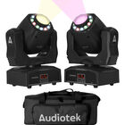 Set 2 Cabeza Móvil  Rgb Robótica 90w con Mochila mkz-cabezam90wneg Audiotek Negro