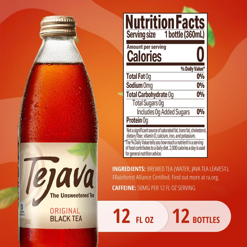 T&eacute; Negro Helado Sin Az&uacute;car Tejava 360 ml X12 image number null