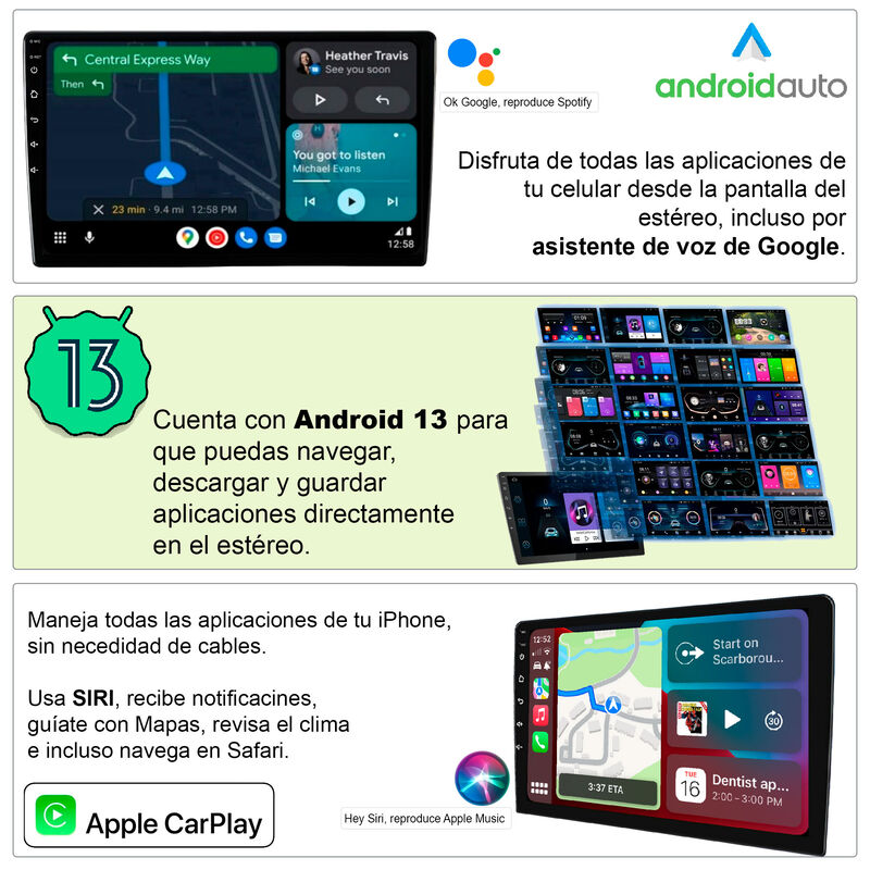 Autoestereo Vak 3900 1 Din 9 Con 2 Camaras Andr... image number null