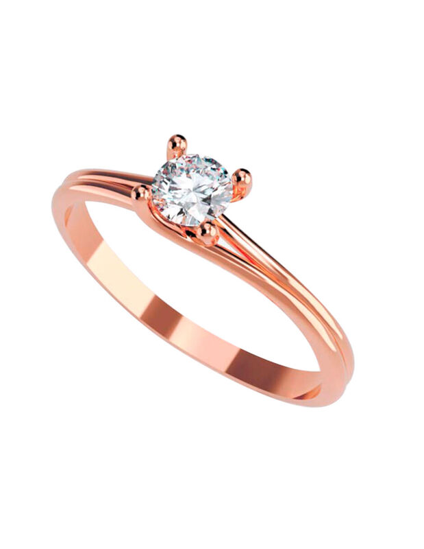 Anillo de Compromiso de 14K con Circonia Talla ... image number null