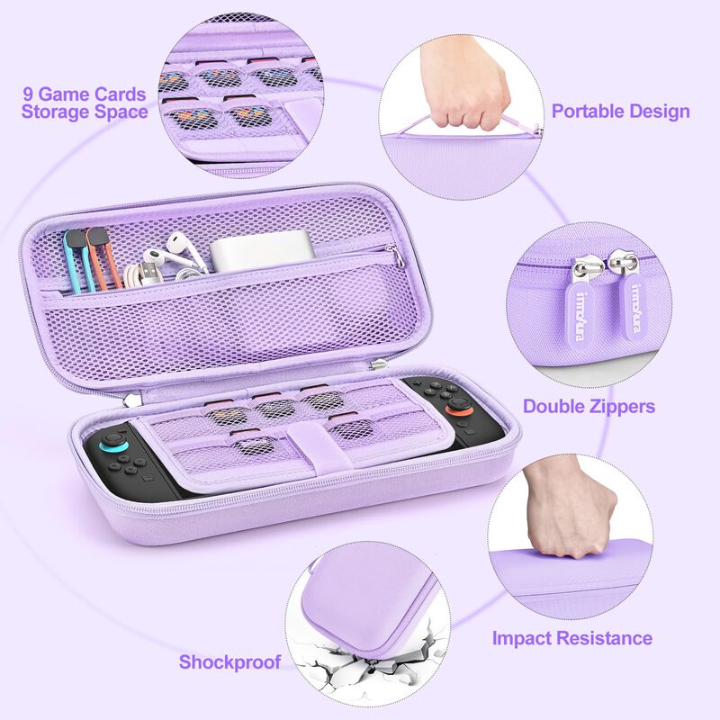 Estuche Switch 2 Innoaura 14‑en‑1 Morado image number null