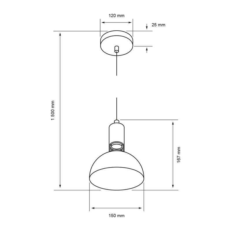 L&aacute;mpara Colgante de Metal 1.50 m de Altura, Pot... image number null