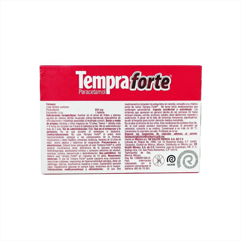 Tempra Forte 650 Mg 24 Tableta(s) image number null