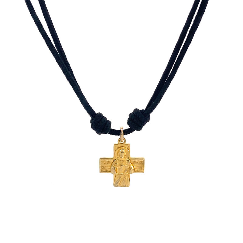 Cruz del Sagrado Corazón de Jesús Oro en Cordin... image number null