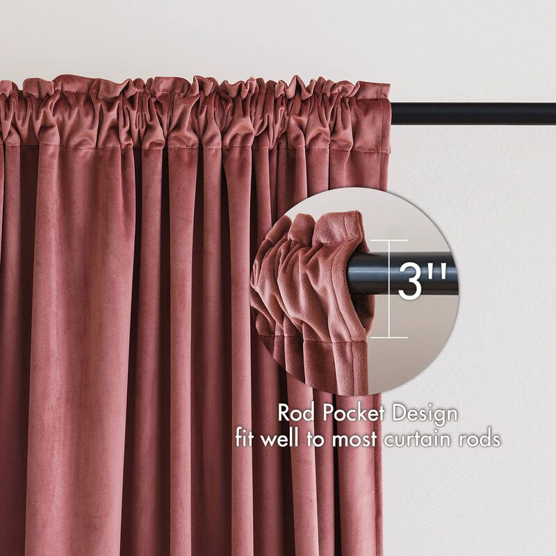 Juego De 2 Cortinas Miulee Dusty Rose De Tercio... image number null