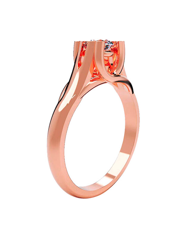 Anillo de Compromiso de 14K con Diamante de Lab... image number null