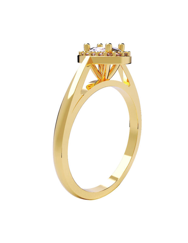 Anillo de Compromiso en Oro de 14K con Circonia... image number null