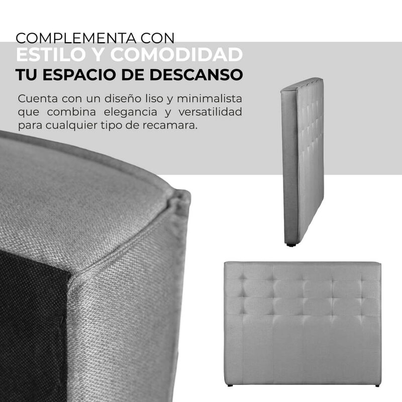 Cabecera Roomi Individual Gris Estilo Moderno C... image number null