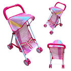 Carriola de Juguete Para Mu&ntilde;ecas Con Estrutura Met&aacute;lica Plegable, Rosa