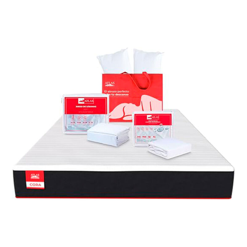 Colch&oacute;n Cora Queen Size + Blancos Atlas del Des... image number null