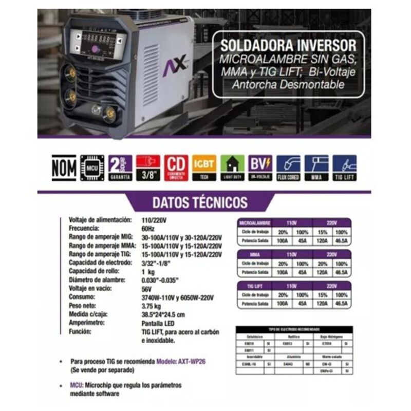 Combo Soldadora Inversor Microalambre 1 Kg / El... image number null