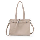 Bolsa Tote Maxi Con Hebilla Decorativa Color Gris