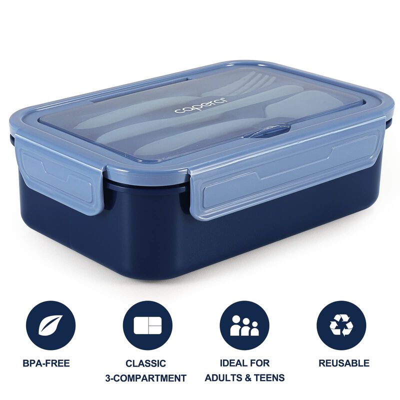 Caja Bento Caperci 1400 ml 3 Compartimentos Azu... image number null