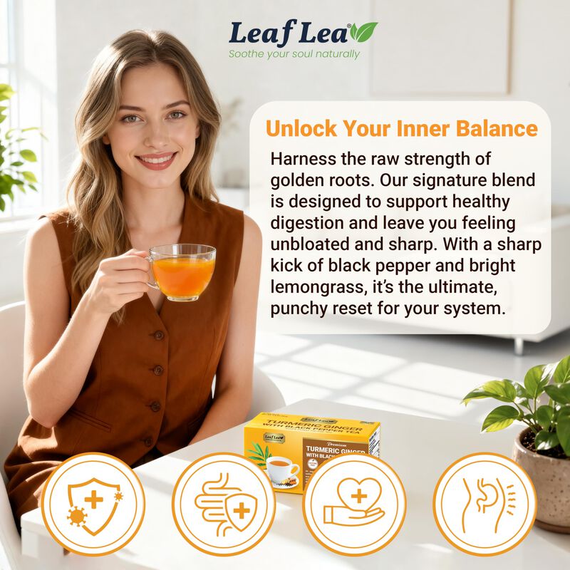 T&eacute; Leaflea De C&uacute;rcuma Y Jengibre, 40 Sobres Sin... image number null