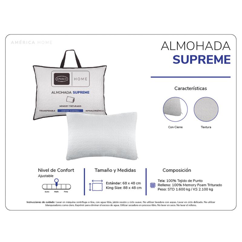 Almohada Am&eacute;rica Home Supreme STD. image number null