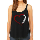 Tank Top Holgado Premium Word Art Para Mujer - Coraz&oacute;n Meow- Negro