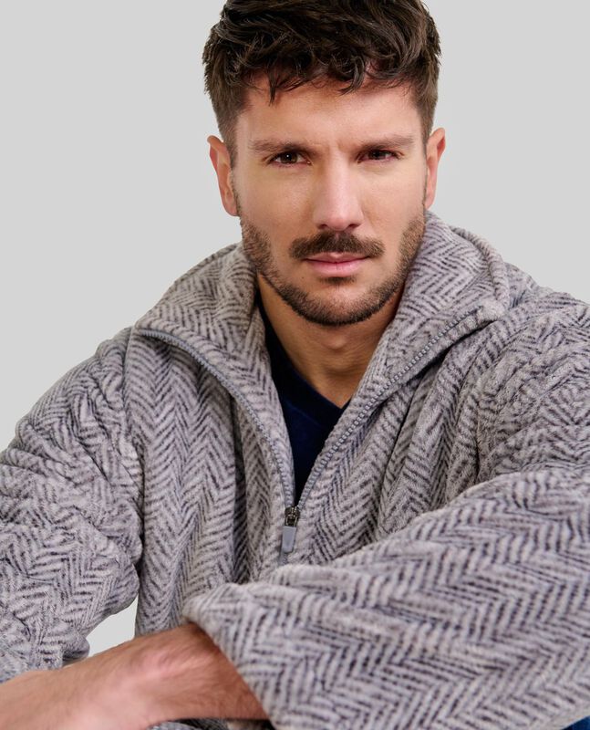 Bata Cremallera de Hombre en Tejido de Espiga G... image number null