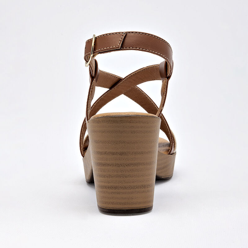 Gilardi zapatilla abierta para mujer camel latt... image number null