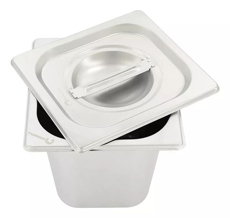 Inserto acero inoxidable 1/6 6cm con tapa Shorb... image number null