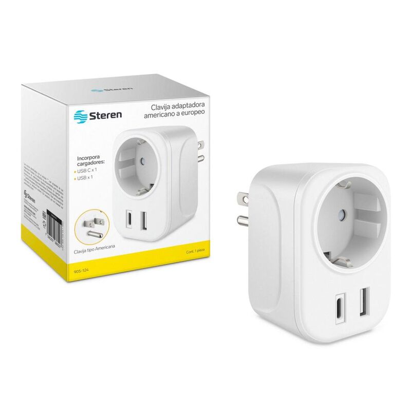 Adaptador de contacto americano a europeo con d... image number null