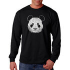 Camiseta De Manga Larga Word Art Para Hombre - Panda - Negro