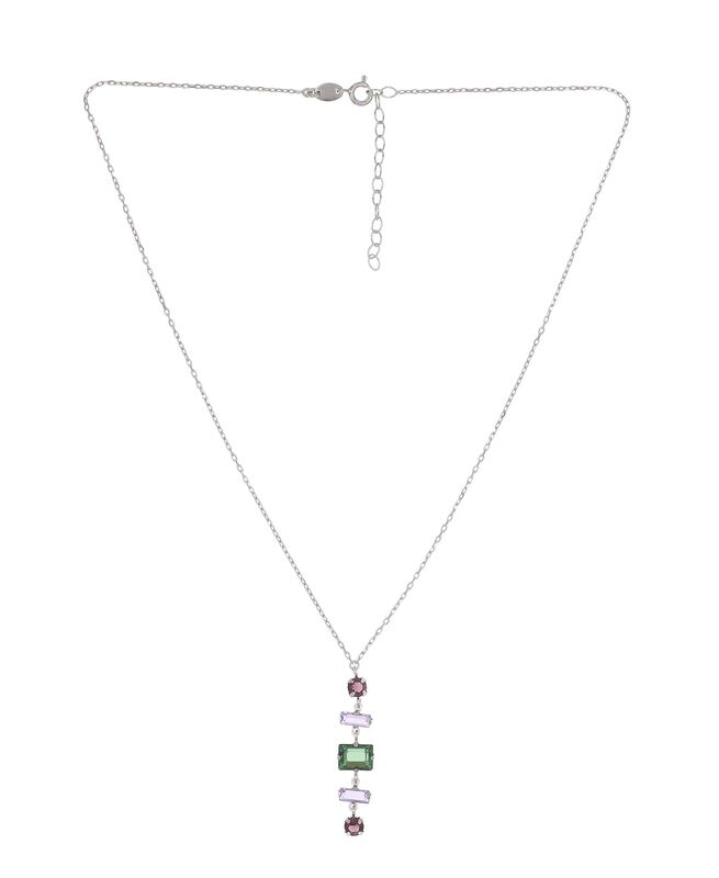 Gargantilla Con Cadena De Plata Con Piedras De ... image number null