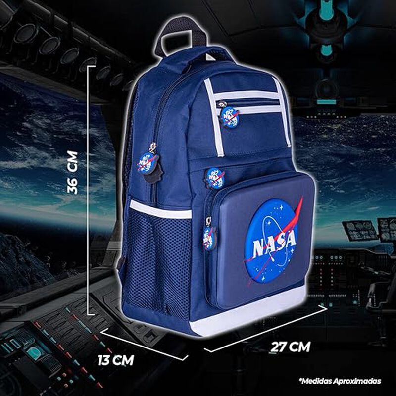TechZone Mochila Escolar NASA 3D, 4 Amplios Com... image number null