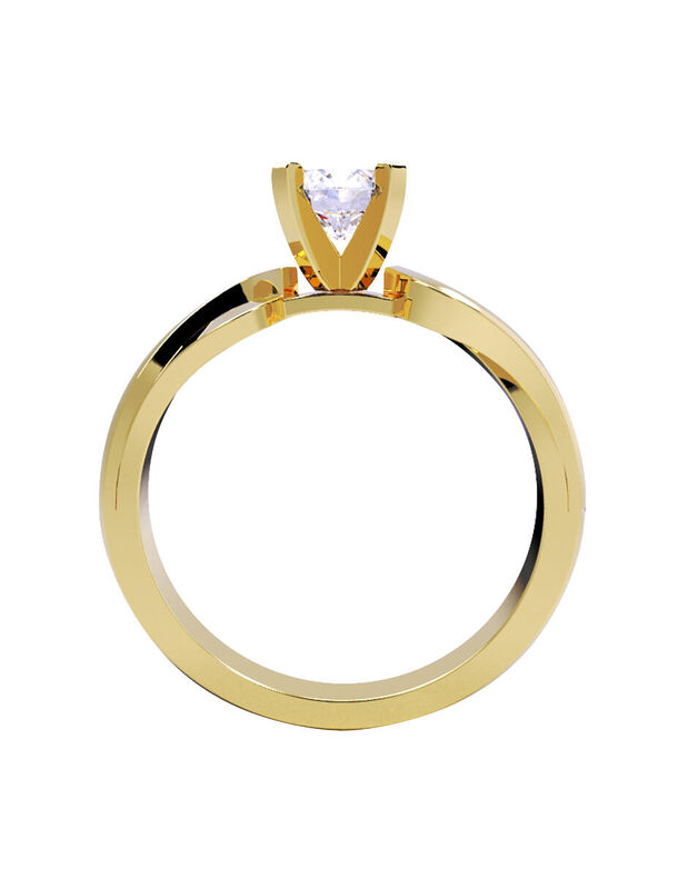 Anillo de Compromiso en Oro Amarillo 10K con Ci... image number null