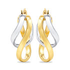 Arracadas 2begold Amarillo Con Blanco (925+1/10 14k) (16x10mm