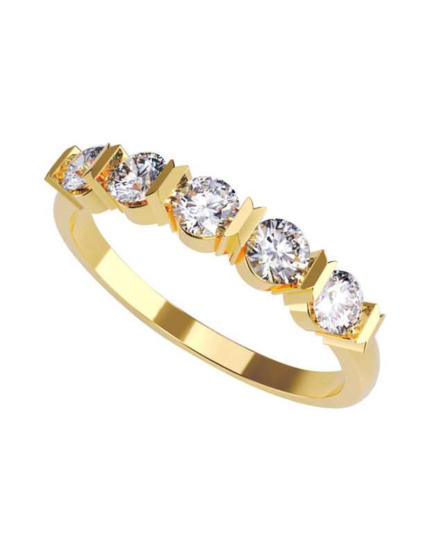 Anillo de Compromiso en Oro de 10K con Circonia... image number null