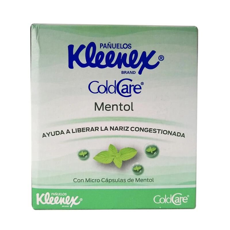 Pa&ntilde;uelos Kleenex Cold Care Mentol 60 Pzs image number null