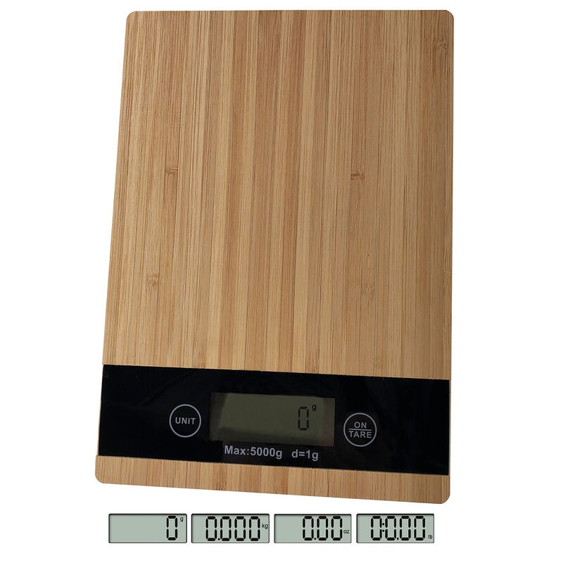 Bascula de Cocina Digital 5 Kg Bambu Rectangula... image number null