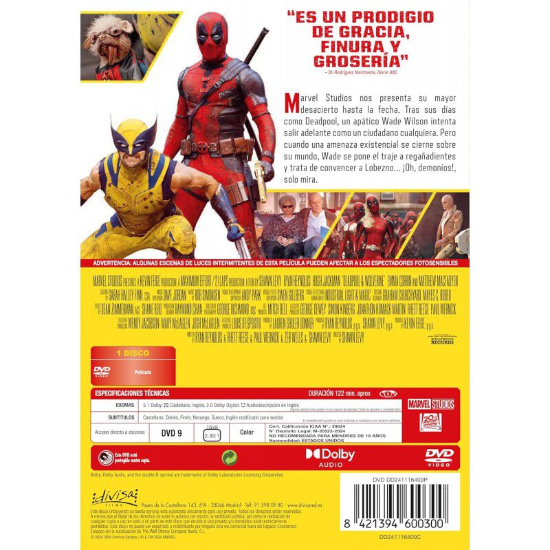 Deadpool y Lobezno [DVD] (2024) Deadpool & Wolv... image number null
