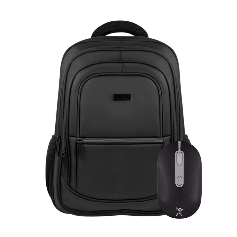 COMBO Mochila Laptop mas Mouse Recargable Negro... image number null