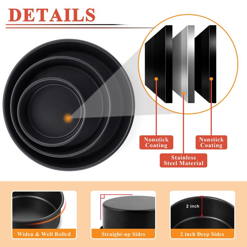 Juego de 3 Moldes para Pastel E-far (5/7/9 Pulg... image number null