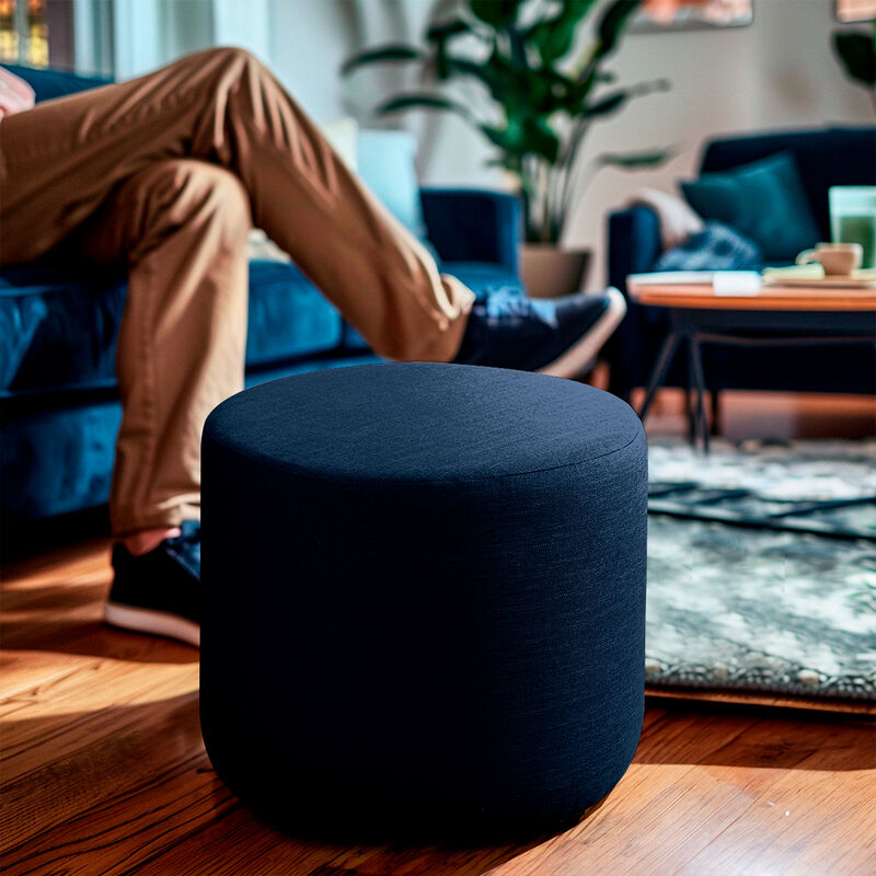 Banco Taburete Decorativo Bora Azul Marino Atla... image number null