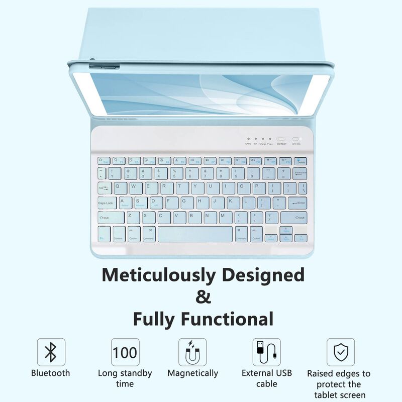 Funda Con Teclado Mmk Para Ipad 10.2 9.&ordf;, 8.&ordf; G... image number null