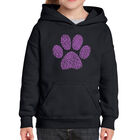 Sudadera Con Capucha Word Art Para Ni&ntilde;a - Huella de Perro XOXO - Negro