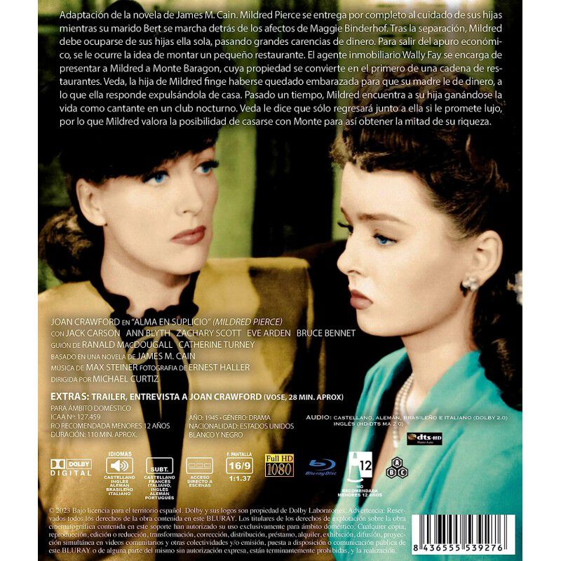 Alma En Suplicio Blu-ray 1945 Mildred Pierce image number null