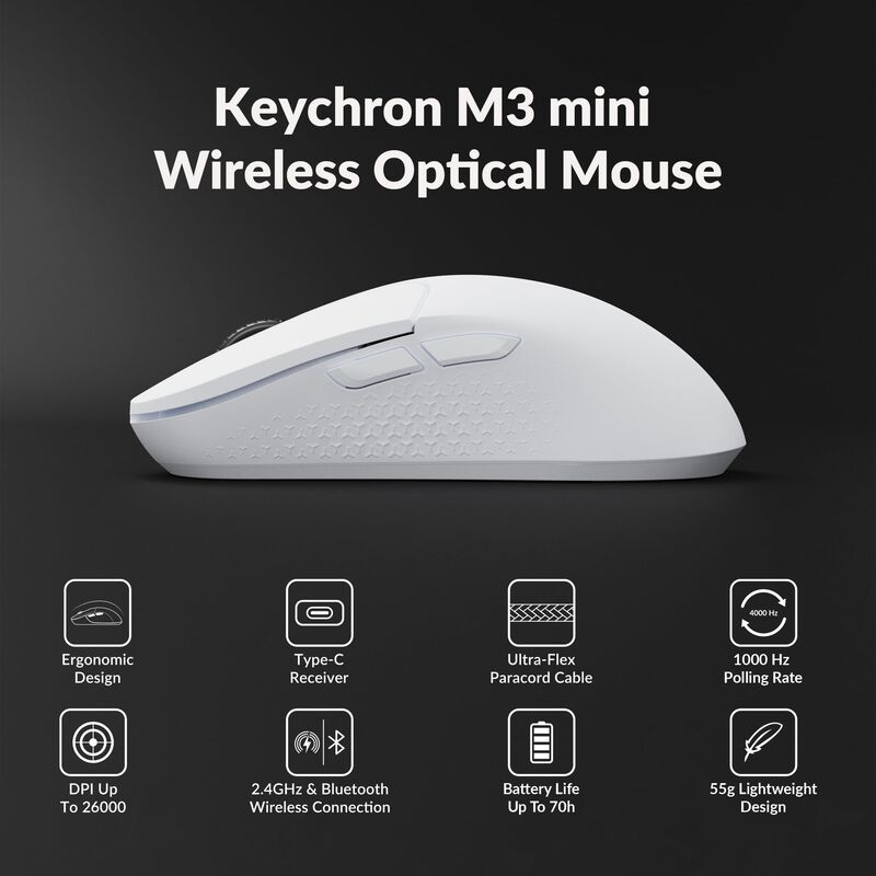 Rat&oacute;n &Oacute;ptico Inal&aacute;mbrico Keychron M3 Mini 26.00... image number null