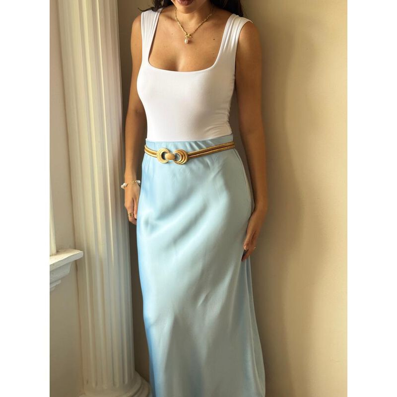 Maxi falda satinada image number null