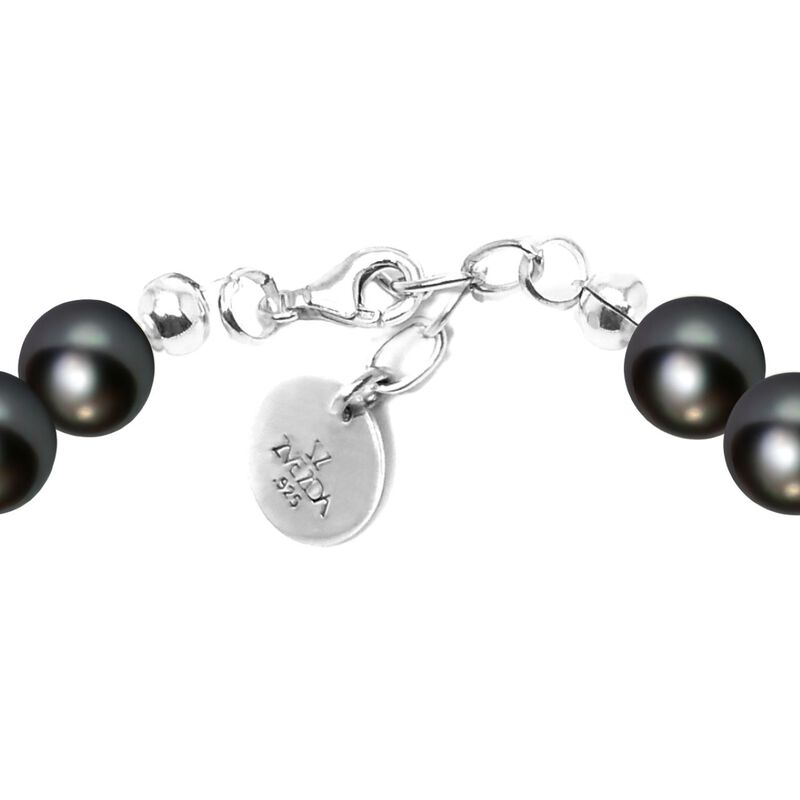 Pulsera ajustable Perlas de cristal con plata .... image number null