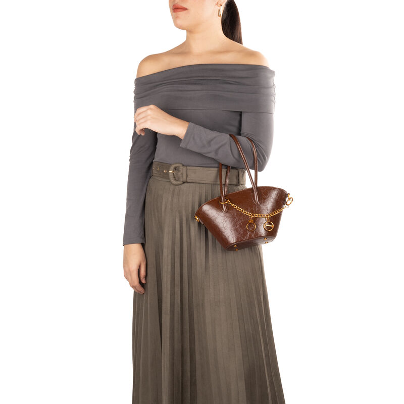 Bolsa Tote Chica Con Pouch Color Caf&eacute; image number null
