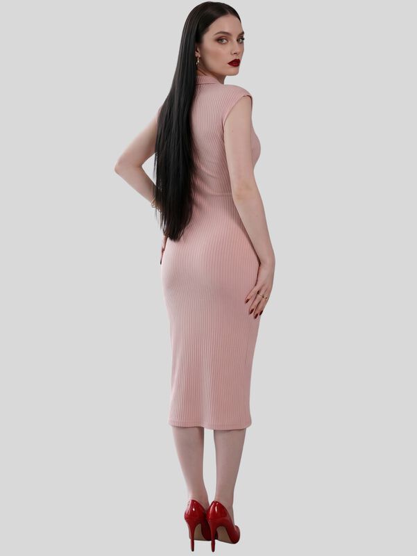 Vestido Midi Ajustado Con Botones Al Frente Ves... image number null