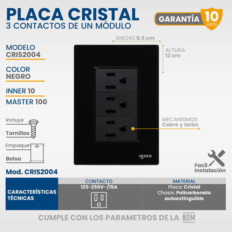 Placa Armada Cristal IGOTO CRIS1004-2004 con 3 ... image number null