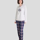 Pijama Largo de Cuadros Azules Azul Marino