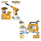 Combo Ingco Hidrolavadora Inal&aacute;mbrica 24.8bar 20v  + L&aacute;mpara Ingco Hrlf4415 De Trabajo Inal&aacute;mbrica End
